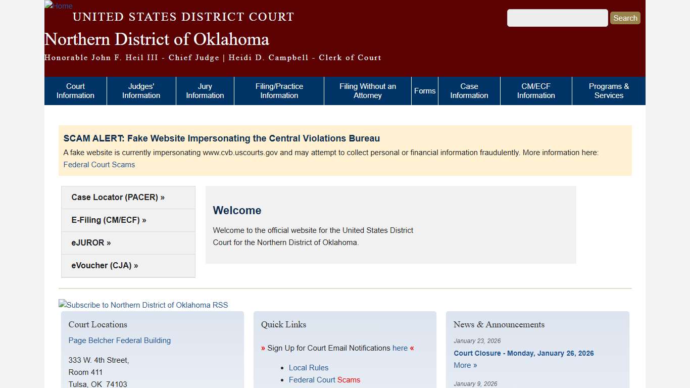 Northern District of Oklahoma United States District Court